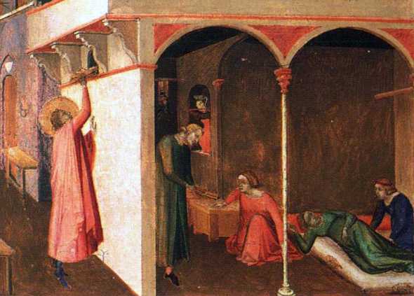 Ambrogio Lorenzetti: Szene aus dem Leben des Hl. Nikolaus (Ausschnitt), um 1330